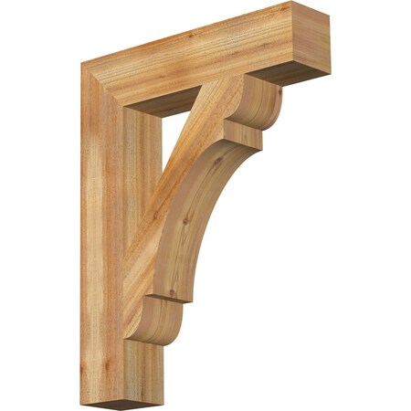 Ekena Millwork Olympic Block Rough Sawn Bracket, Western Red Cedar, 6"W x 28"D x 36"H BKT06X28X36OLY05RWR